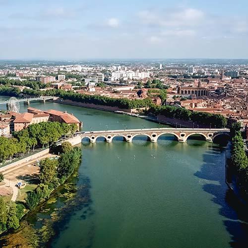 Vue aérienne de Toulouse